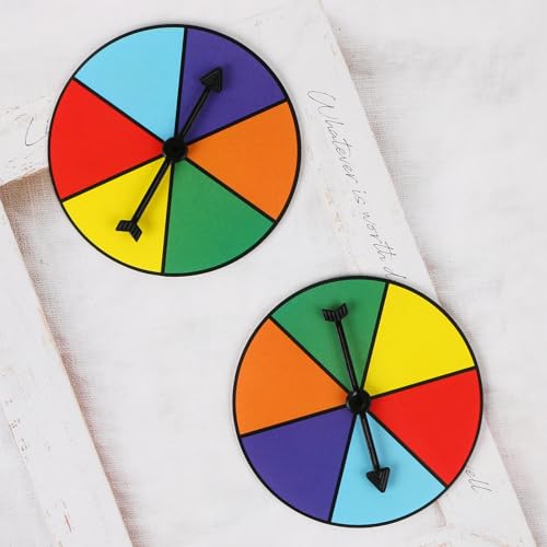 MIDELONG Rainbow Color Math Spinners, Probability Spinner Wheel, Plastic, Pack of 2