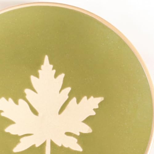 Image of Nestasia Ceramic Round Snack Plate Set of 4 (15cm Each) - Leaf Embossed Small Plates for Serving Snacks & Desserts | Microwave & Dishwasher Safe (Olive Green, Purple, Blue & Sky Blue)
