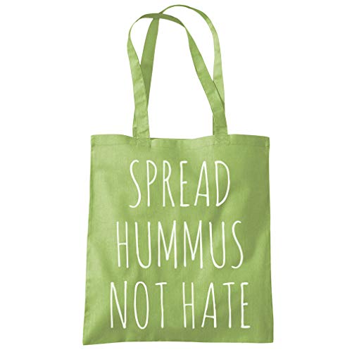 HotScamp Spread Hummus Not Hate - Tote Shopping Bag - vegan vegetarian plant based - kiwi green