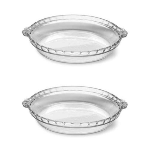 Pyrex 6001200 9Inch Round Glass Pie Plate Twin Pack Amazon.in Home