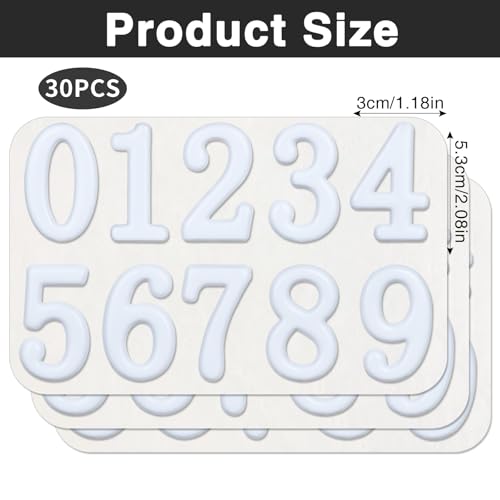 Image of opasyo 30 Pieces Mailbox Numbers for Outside 2 inch 0-9 Self-Adhesive Mail Box Numbers,3D Gold House Numbers for Mailbox, Apartment, House, Trash Bins,Office Hotel Room (White, 2inch)