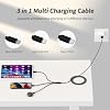 Cable de carga múltiple para viajes, cable USB universal, 2 piezas 4 pies | Cable cargador 3 en 1 con Tipo-C, Micro USB, puerto L, cargador de viaje para iPhone 17-8/Android, esencial para campamento en coche 6