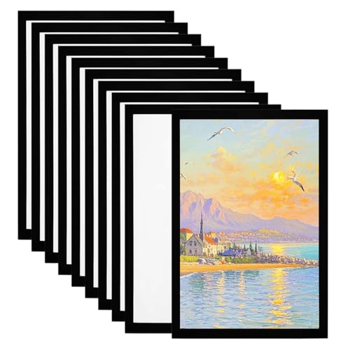 YUDAWN Magnetrahmen A3 Magnetische Bilderrahmen 30x40 Schwarz Diamond Painting Rahmen Selbstklebend Bilderrahmen mit Magnetverschluss Dokumentenhalter für Restaurants Büros Shops Zertifikate Fotos