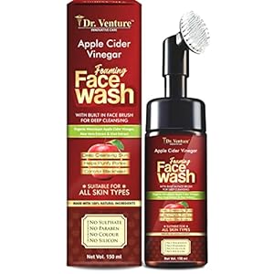 Dr Venture Apple Cider Vinegar Foaming Face Wash – with Organic Certified Himalayan Apple Cider Vinegar – No Parabens…