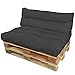 Produktbild DILUMA Palettenkissen Lounge Anthrazit 1x Rückenkissen 120x40 cm - Wasserabweisende Palettenauflage für Europaletten Formstabil mit Wave-Steppung