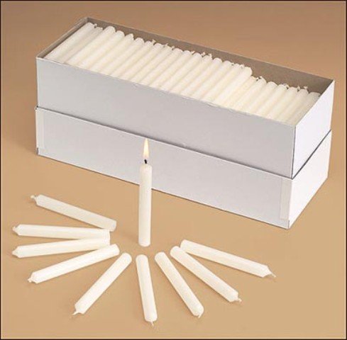 Bougies blanches N° 3 Christian Brands 7240-3 cire supérieure et mèche stable pack de 250