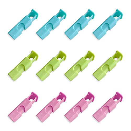 12 clips para bolsas de pan, clips para bolsas de alimentos, clips para bolsas de alimentos, clips de bolsa de colección Good Grips reutilizables para bagel, nueces, arroz (azul, verde, rosa) Cover
