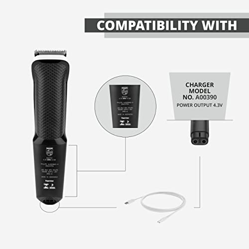 Image of 4.3v ultra fast USB charging cable compatible with philips trimmer model- QT4001 (Replacement for A00390 Charger) N1