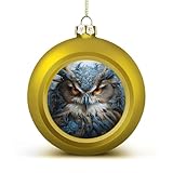 Adornos de búho para árbol de Navidad de 1.6 pulgadas, bolas de plástico inastillables con cordón para colgar, adornos de bola de Navidad para árbol de Navidad, vacaciones, fiestas, bodas, decoración