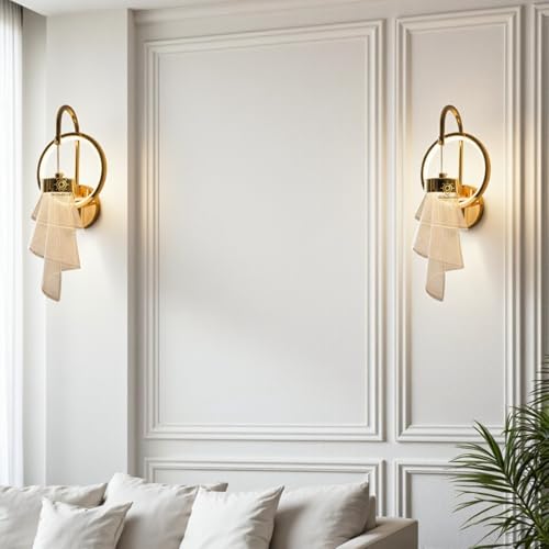 Image of Glowave Golden Modern Acrylic Light Spiral Design Wall Lamp Lighting Sconce for Living Room Bedroom Bedside - Tricolour (White, Warm White, Natural White) (B-42)