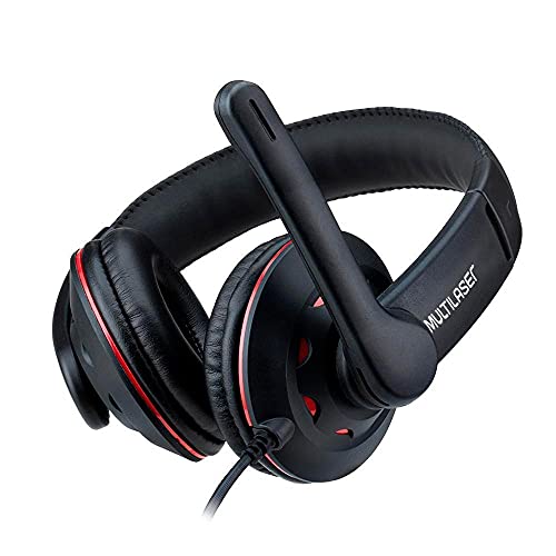 Fone de Ouvido Headset Gamer P3+P2 Preto e Vermelho Multilaser - PH335