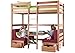 Produktbild Relita Etagenbett Finley mit Sitzgelegenheit, Buche massiv, Natur lackiert, Kissen pink