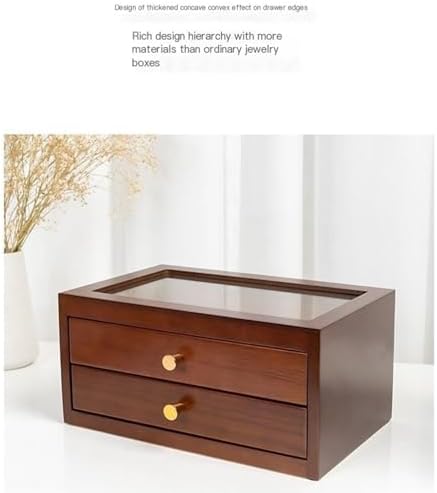Wood Jewelry Box - Large Capacity Organizer for Earrings and Pendants, Multi-Layer Storage with Classified Compartments