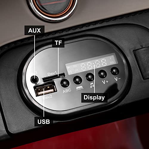 Sehomy 12V Bentley Electric Car For Kids With Remote, Exp12 Kid Cars To Drive Battery Powered Ride On Vehicle With 4 Wheels, Foot Pedal, 2 Speeds, Music, Aux, Led Headlight, Music Player Black #TOP7