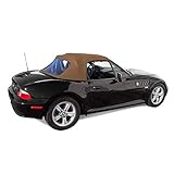 Fits: BMW Z3 1996-2002 Convertible Soft Top Replacement & Plastic Window Twill (Tan)