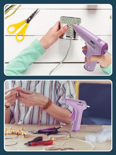 Image of Narbell 2 Pack Cordless Hot Glue Gun with 30 Glue Sticks | 12s Fast Preheating, 2A Battery, Smart Power-Off, Anti-Drip, USB-C Rechargeable Hot Melt Glue Gun for DIY Craft Gift