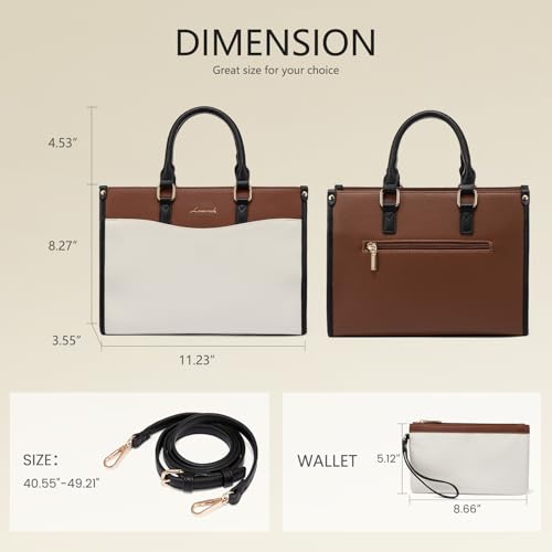 Image of LOVEVOOK Purses and Handbags for Women, Vintage Color Block Satchel Tote Bag, Trendy Top Handle Crossbody Shoulder Purse
