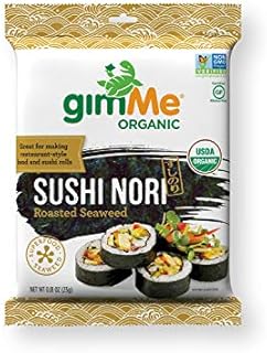gimMe Organic Roasted Seaweed - Restaurant-style Sushi Nori Sheets - 0.81 Ounce