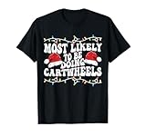 Retro Groovy Most Likely To Christmas Most Likely To Be Doing Cartwheels camicia, Most Likely To Christmas Shirts Family Pajamas, è la camicia natalizia perfetta per la famiglia!