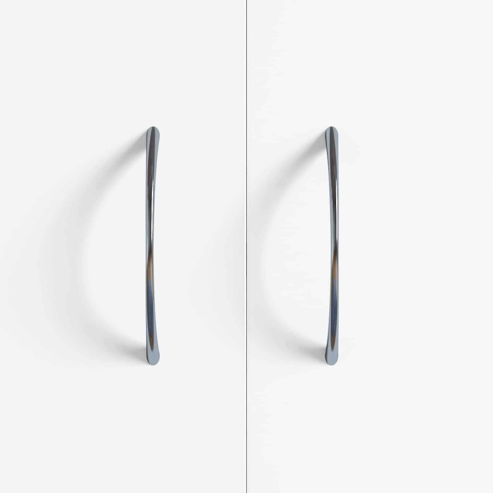 12 maniglie argentate in acciaio inox, 107 x 3,6 x 23 mm, per mobili, cucina, bagno, camera da letto, soggiorno, armadio, cassetto, porta