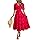 Okiwam Womens Summer Dresses 2025 Casual Short Sleeve V Neck Ruffle A-Line Flowy Maxi Dress Vacation Sundress-L Red