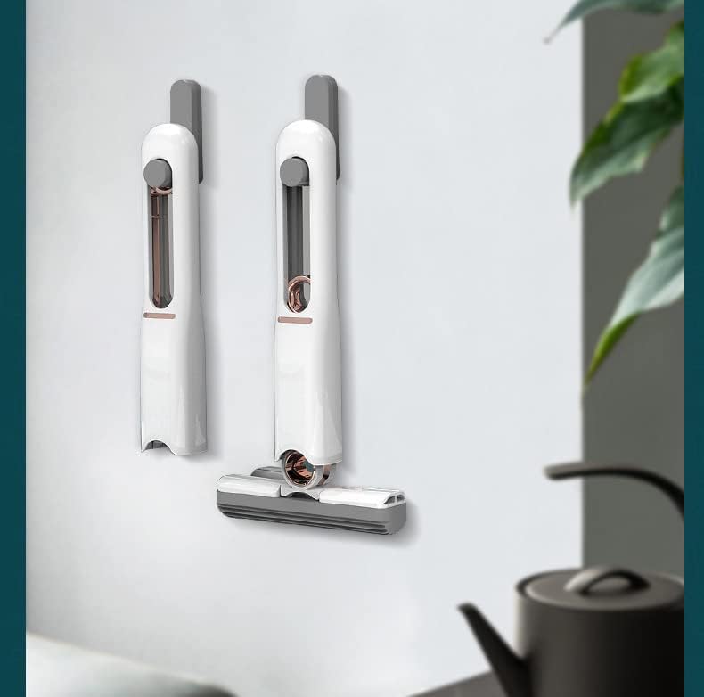 PORTABLE SELF-SQUEEZE SHORT MOP, MINI HAND WASH-FREE STRONG ABSORBENT MOP with 1 COTTON HEAD, CLEANING SPONGE for BATHROOM KITCHENS TABLE