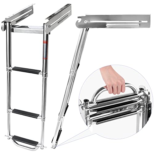 image for Marinebaby 3-4 Step Ladder Under Platform Slide Mount Boat Boarding La