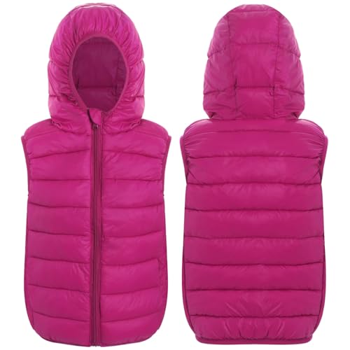 JEYPINMI Children Hooded Vest Padded Waistcoat Boys Girls Puffer Jacket Lightweight Coat Gilet