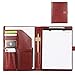 Yufocusqc PU Leather Portfolio Folder with Clipboard Clip Padfolio for Notepad Business Interview Resume with Magnetic Clasp (Brown)