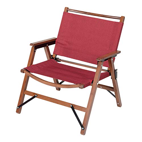 BUNDOK(バンドック) ロースタイル チェア BAMBOO レッド BD-114RD 折りたたみ式 天然素材