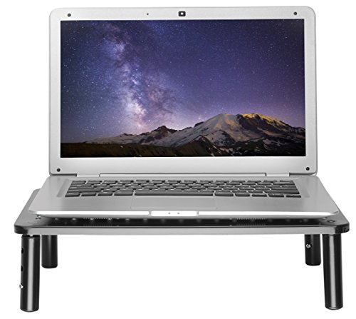 Premium Pc Monitor & Laptop Stand With Sturdy, Stable Black Metal Construction. Fashionable Riser Is Height Adjustable With Non-Skid Rubber. Perfect For Computer Monitor, Imac Stand, Or Computer Shelf #TOP4