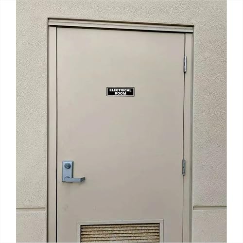Electrical Room Signs - Durable Material, Super Strong Self-adhesive, Quick Installation, Suitable for Your Home and Business (9 × 3 Inches, Black/White)