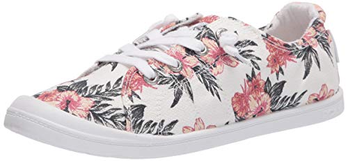 Roxy Women's Bayshore Slip On Sneaker Shoe, White Geo 20, 6.5 M US
