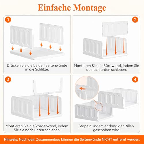 Lifewit 6 Pack Stapelbar Kleiderschrank Organizer für Kleidung 42 cm Tiefe – Ansicht 5