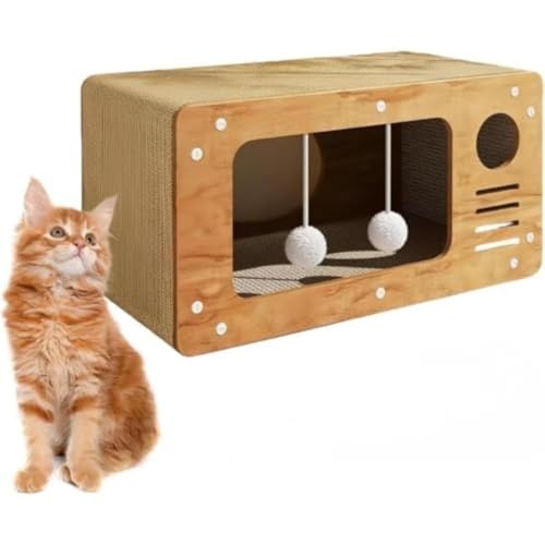 猫用爪とぎ板と 猫爪研ぎ 猫ハウス 段ボール EnergyDeer 大型 2階建て 木製 爪とぎ 室内用 階段付き 夏用 ペットベッド ファッション 爪磨き 猫ステップ (A,48*24*24cm(0-6kg用))