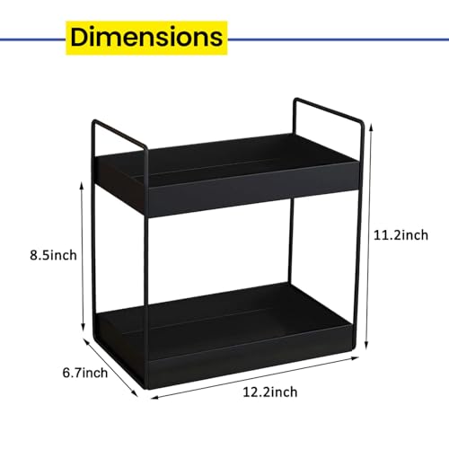 Image of WonderStand NOVA (Black) 2-Tier Countertop Multipurpose Organizer|Tiered Shelf Storage Rack, Counter Top Organiser Storage Shelf for Home Kitchen and Bathroom