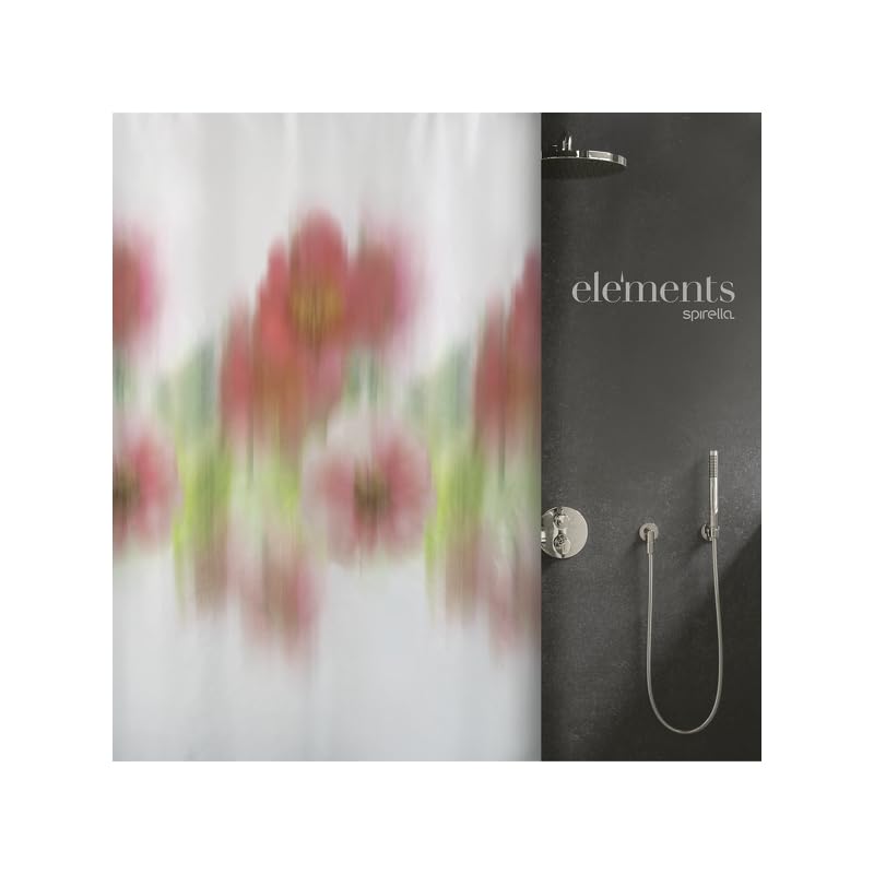 Spirella Kollektion Fior, Duschvorhang Textil 180 x 200, 100% Polyester, Mehrfarbig