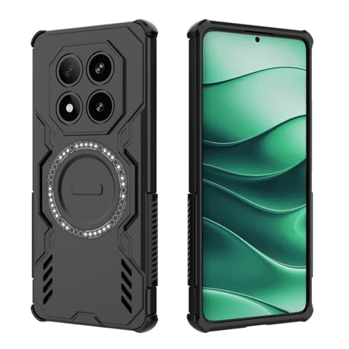 Image of Back Cover Case for Redmi Note 14 Pro 5G | 360 Protection Mobile Phone Case Mag-Safe | Camera Protection | Back Cover for Redmi Note 14Pro 5G / Note 14 Pro 5+G - Black TPU+PC