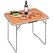 WOLTU CPT8128ei Table de Camping Table Pliante en Aluminium et MDF 80x60x70cm, Table de Jardin Pliante pour Pique-Nique Plage en Plein air,Chêne