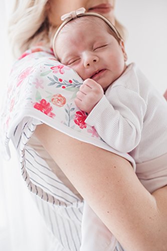 Image of Copper Pearl Premium Baby Burp Cloths - 3-Pack Large Cotton Burp Cloths, Extra Soft Spit Up Rags with 3 Absorbent Layers, Perfect for Baby Girl Gifts (21 inch x 10 inch Size, June Set)