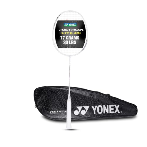 Image of Yonex Graphite Strung Badminton Racquet Astrox Lite 43i (G4, 77 Grams, 30 lbs Tension, Pearl White)