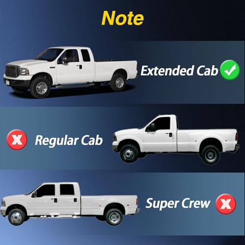 Image of Rear Left Driver Side Extended Cab Door Lock Latch with Cable Compatible with Ford F250 F350 F450 F550 Super Duty 1999-2007 Replace #: 6C3Z-28264A01-A