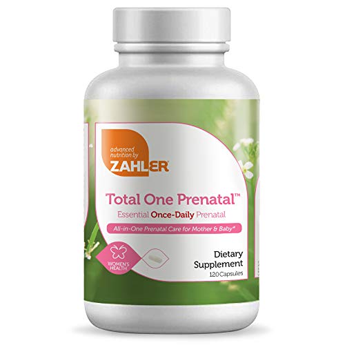 Zahler Total One Prenatal, Once Daily Prenatal Vitamins, Certified Kosher, 120 Capsules
