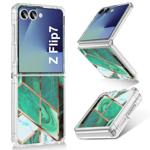 Funda Samsung Galaxy Z Flip 7 antigolpes transparente de TPU suave y purpurina