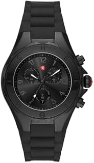 MWW12F000104 Black Dial Black Silicone Strap Ladies Jellybean 38mm Chronograph Watch
