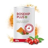 Bio Hagebuttenpulver + Kollagen-Peptide & natürlichem Vitamin C aus Hagebutten-Extrakt in Rohkostqualität | Kollagen Typ 2 | höchstdosiert für optimierte Kollagenbildung | reich an Galaktolipiden