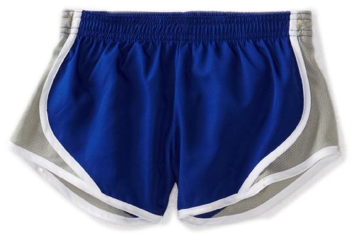 Soffe Big Girls' Team Shorty Short, Royal/Silver, Large