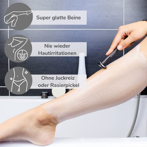 Foto von COLORglide® Rasierhobel Herren inkl. Rasierhobel Ständer & 5 Klingen | Rasierhobel Frauen Zero Waste | Safety Razor Rasierhobel Set | Rasierer Herren & Damen geschlossener Kamm | boopan Damen Rasierer
