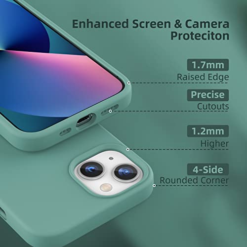 K TOMOTO Compatible with iPhone 13 Liquid Silicone Case, Pine Green — view 3