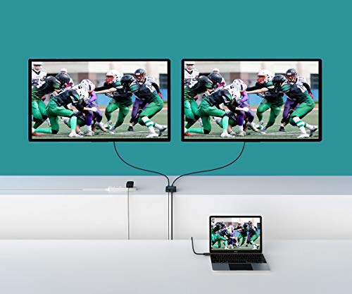 Image of MT-VIKI HDMI Splitter 1 in 2 Out, 4K HDMI Splitter for Dual Displays, Powered HDMI Duplicator with Power Adapter, Supports 4K@30Hz 1080P 3D for TV Monitor Projector 【Only Mirror Two Monitor】